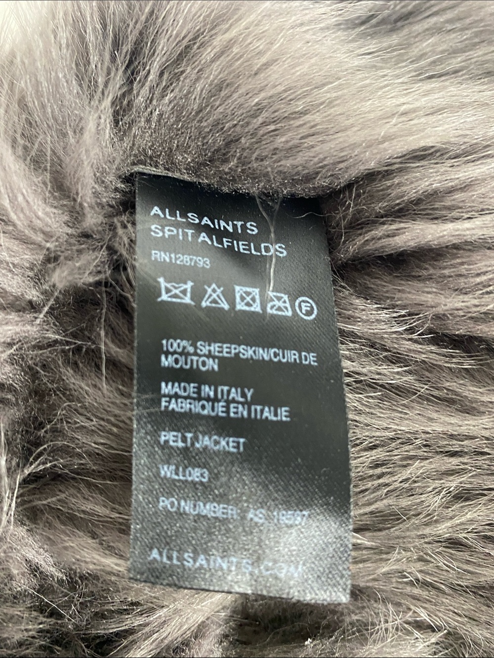 All Saints Ladies PELT Sheepskin shearling Jacket Tagged As Ten Runs Small - Picture 8 of 8